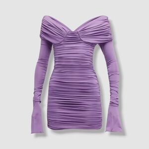NWT Giuseppe di Morabito ruched off-shoulder bell sleeve mini dress Size 38 XS